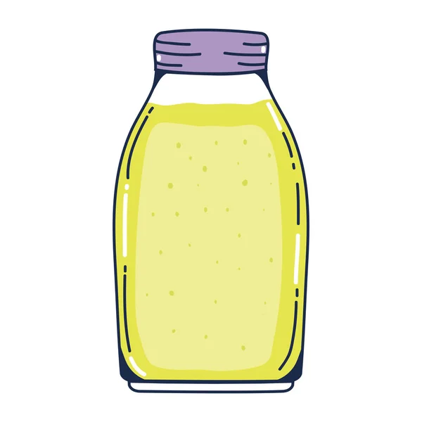 健康果汁新鲜在水晶罐子向量例证 — 图库矢量图片