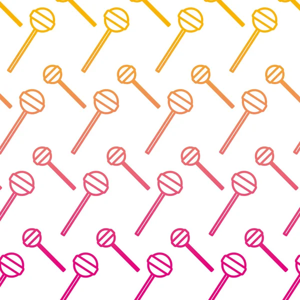 Aangetaste Lijn Heerlijke Zoete Lollipop Snoep Achtergrond Vectorillustratie — Stockvector