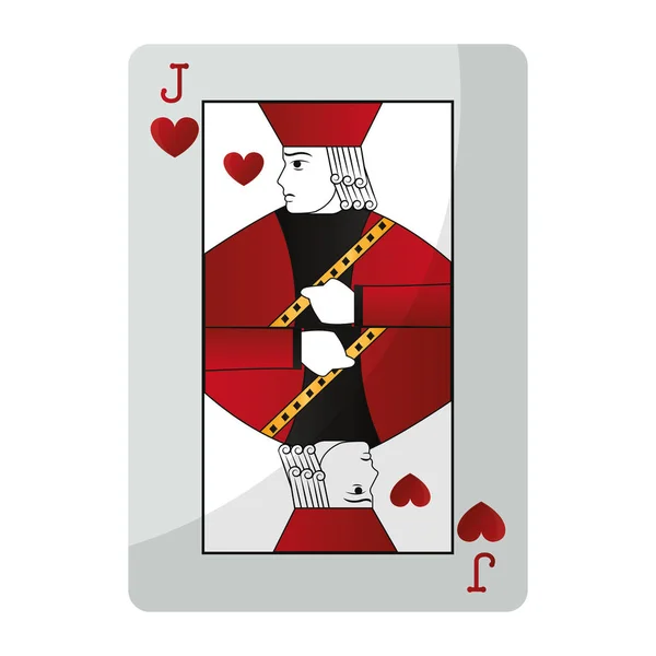 Jack Hearts Casino Card Game Vector Illustration — Stock Vector