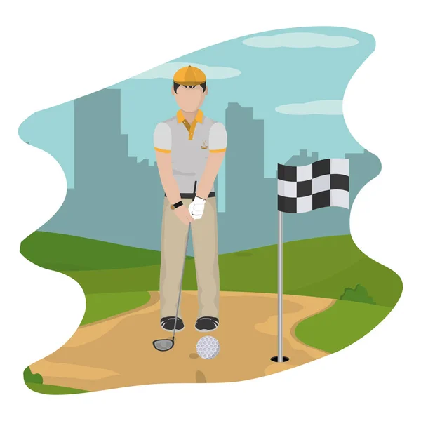 Człowiek Golf Sport Uniform Wektor Ilustracja — Wektor stockowy