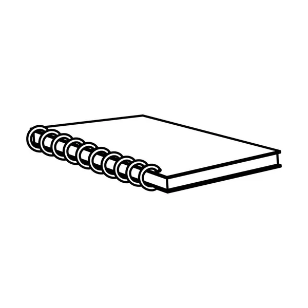 Linea Bel Notebook Scuola Utensile Disegno Vettoriale Illustrazione — Vettoriale Stock