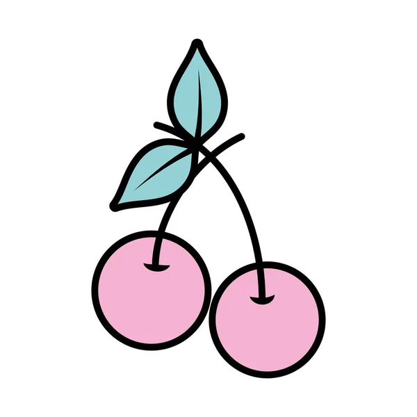 Χρώμα Νόστιμα Cherrys Υγιή Φρούτα Βιταμίνη Εικονογράφηση Διάνυσμα — Διανυσματικό Αρχείο