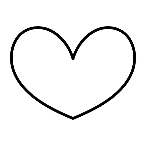 Línea Corazón Agradable Forma Amor Símbolo Vector Ilustración — Archivo Imágenes Vectoriales