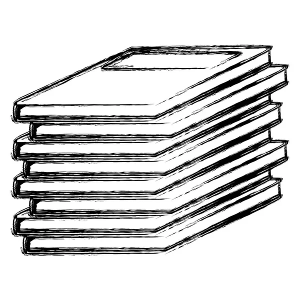 Grunge Livros Educação Objeto Acadêmico Estudo Vetorial Ilustração —  Vetores de Stock