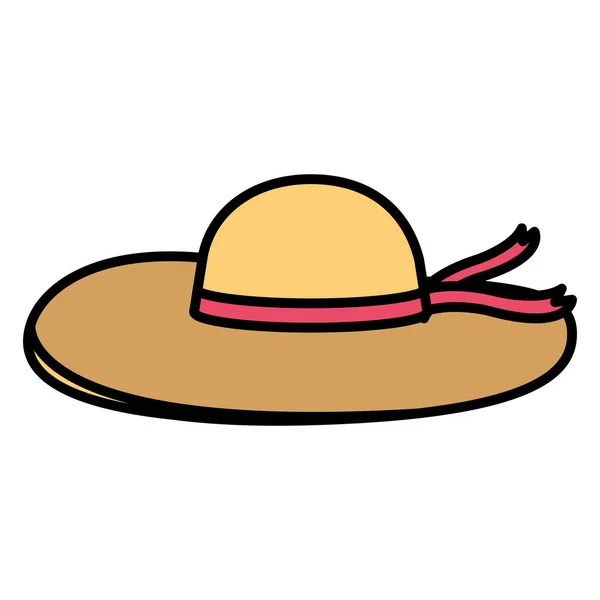 Color Moda Sombrero Estilo Femenino Con Ilustración Vectores Cinta — Archivo Imágenes Vectoriales