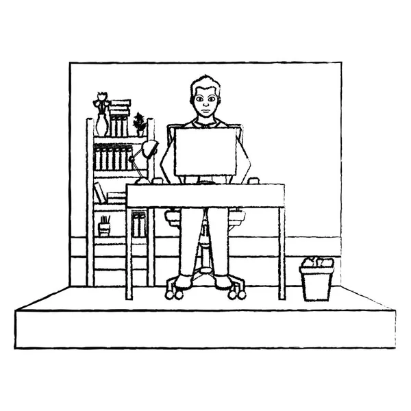 Grunge Podnikatel Úspěch Souboru Cab Počítač Vektorové Ilustrace — Stockový vektor