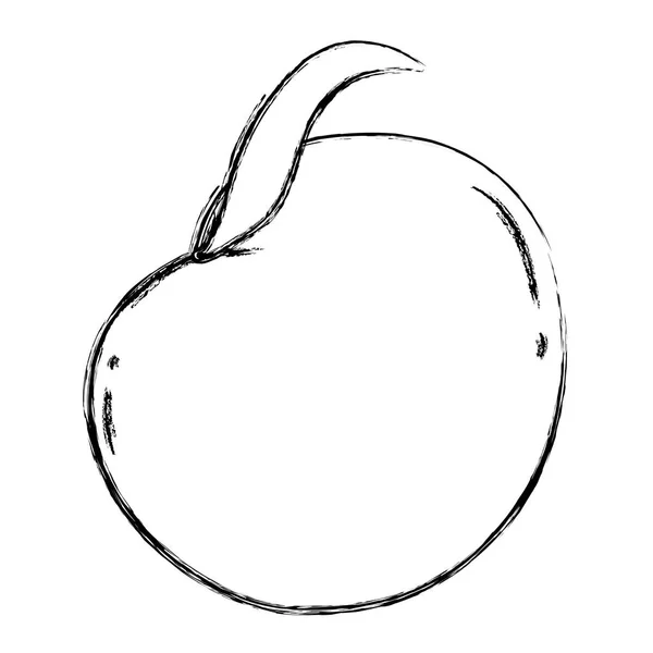 Grunge Délicieuse Pomme Saine Illustration Vectorielle Fruits Biologiques — Image vectorielle