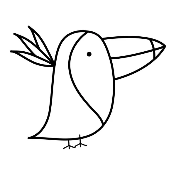 线可爱的 Toucan 野生动物生物向量例证 — 图库矢量图片