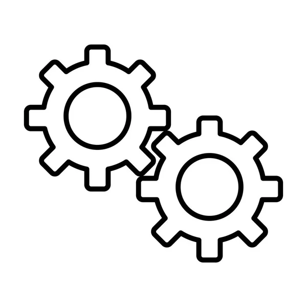 Lijn Engineering Versnellingen Industrie Machinary Technologie Vectorillustratie — Stockvector