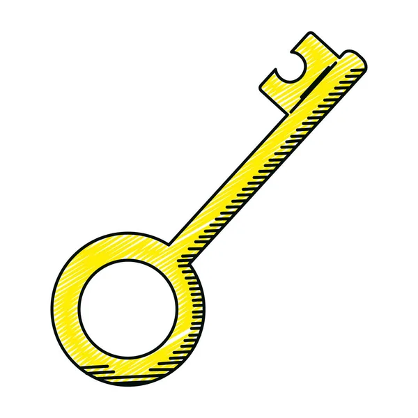 Doodle Key Access Secret Security Icon Vector Illustration — Stock Vector