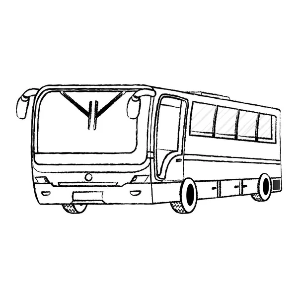 Grunge Reizen Bus Passagiersvluchten Naar Stad Vervoer Vectorillustratie — Stockvector