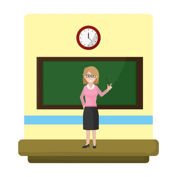 Profesor Educación Explicar Lección Académica Vector Ilustración — Vector de stock