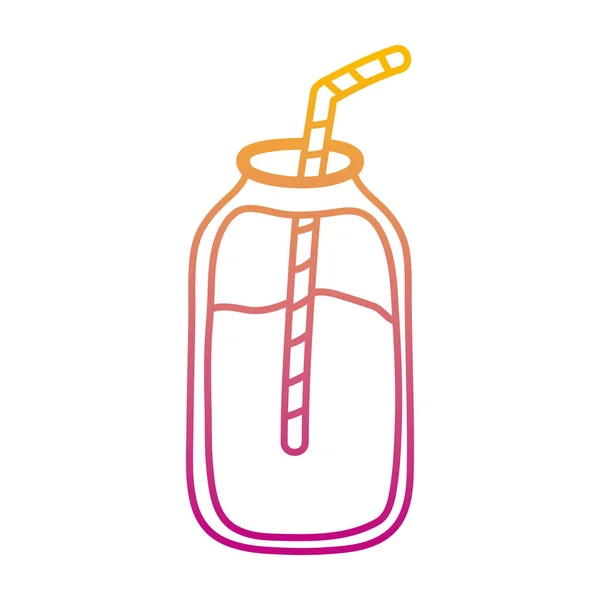 Ligne Dégradée Délicieux Smoothie Frais Boisson Sucrée Illustration Vectorielle — Image vectorielle