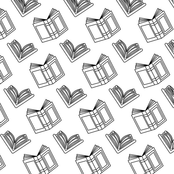 line open books information object background vector illustration
