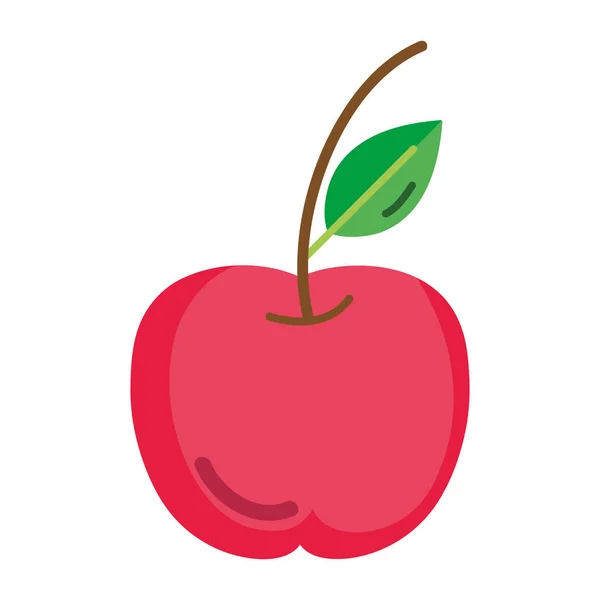 Deliciosa Manzana Fruta Fresca Nutrición Vector Ilustración — Vector de stock