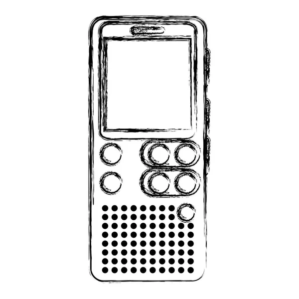 Grunge Digitale Voice Recorder Apparatuur Technologie Vectorillustratie — Stockvector