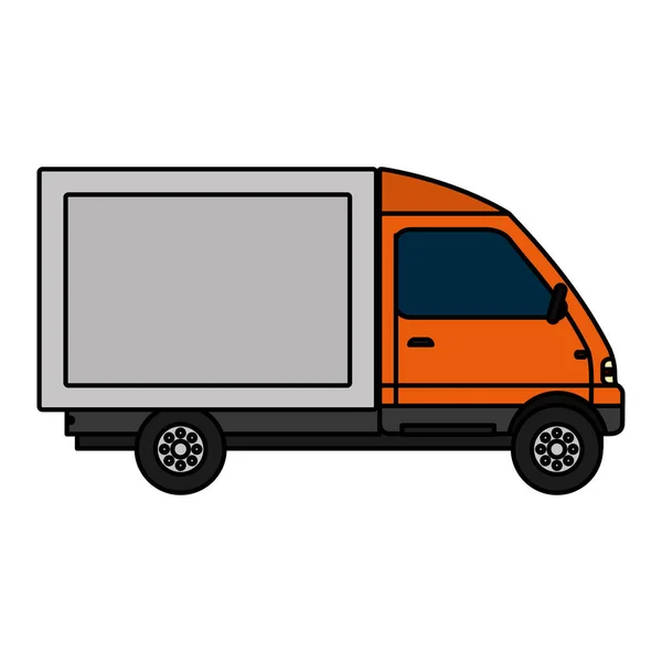 Farbe Lkw Fahrzeug Service Lieferung Transport Vektor Illustration — Stockvektor