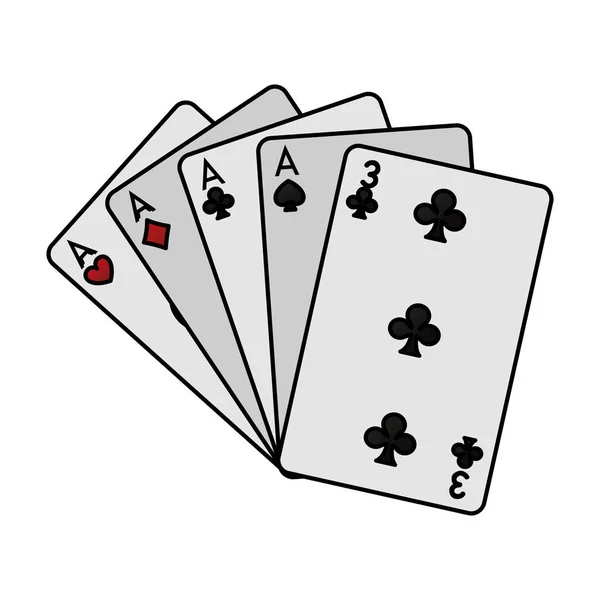 親切なカジノ カード ゲーム ベクトル イラストの色 — ストックベクタ