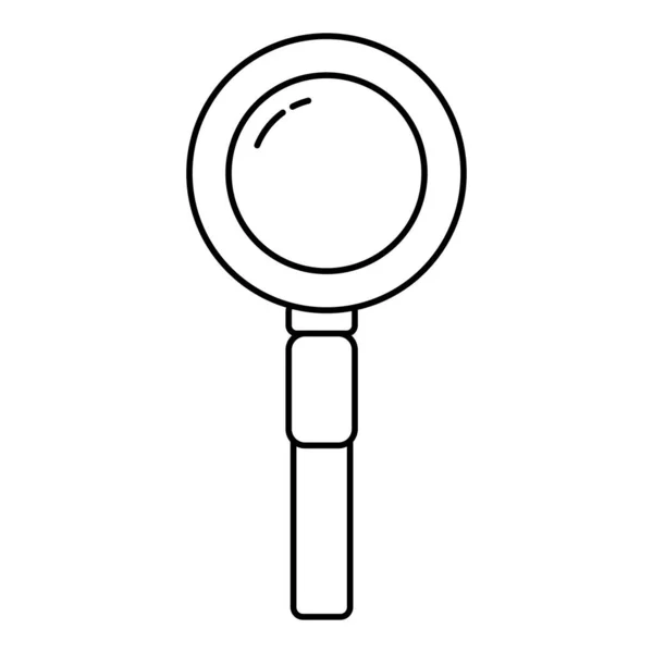 Line Magnifying Glass Tool Zoon Search Vector Illustration — Stock Vector