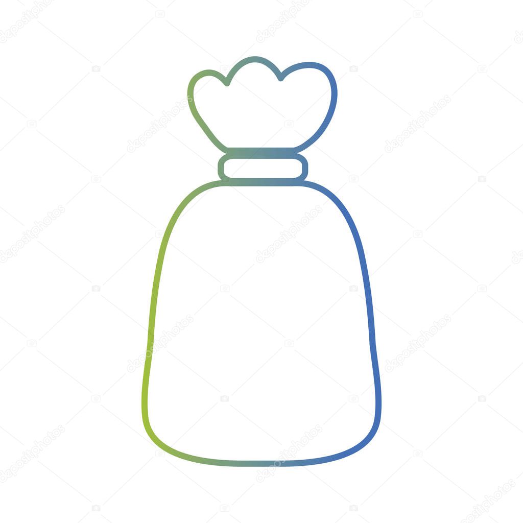 line garbage bag object with biodegradable trash vector illustration