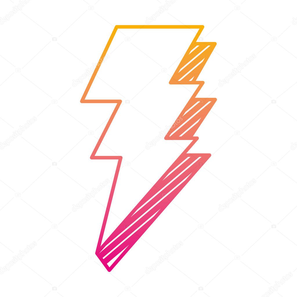 degraded line electric thunder darger bolt symbol vector illustration