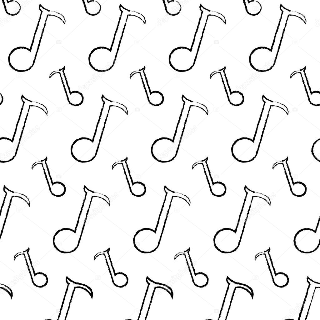 grunge quarter musical note sign background vector illustration