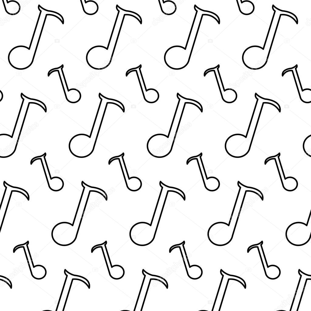 line quarter musical note sign background vector illustration