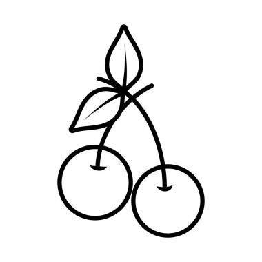 satır lezzetli cherrys sağlıklı meyve vitamini vektör çizim