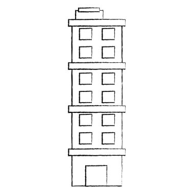 grunge versite yapılardaki İnşaat ve windows mimarisi vektör çizim oluşturma