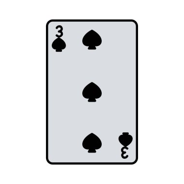 Üç mızrakları casino kart oyun vektör çizim renk