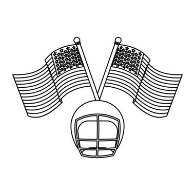 satır futbol kask ABD bayrağı simge vektör çizim ile