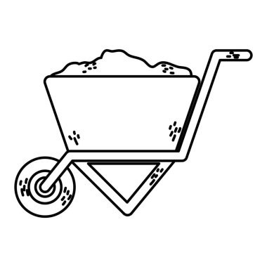 çizgi inşaat paketlenip kargo ulaşım vektör çizim içinde kum