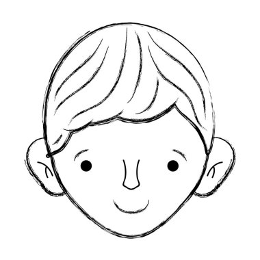 Grunge şirin adam kafa saç modeli tasarımı ile illüstrasyon vektör