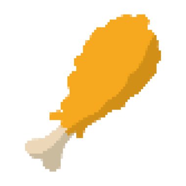 pixelated lezzetli kızartma but tavuk vektör çizim