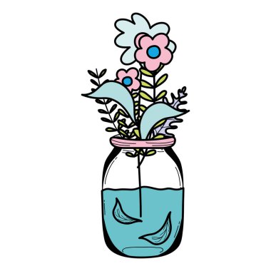 Güzellik koru mason vektör çizim buket çiçek renk