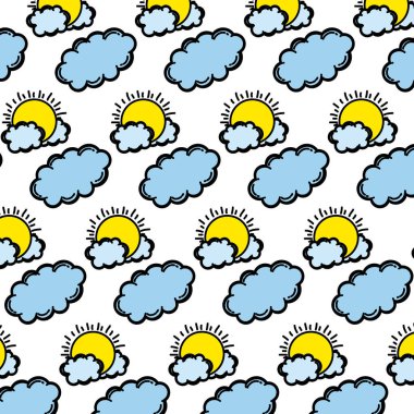 renk arka plan vektör çizim güzel güneş hava ve bulutlar