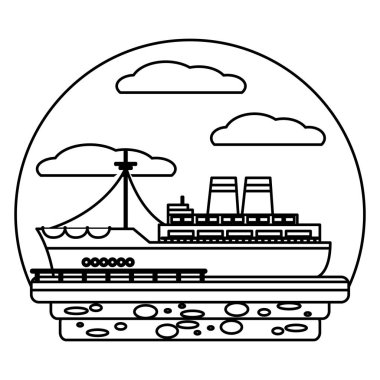satır gemi ihracat taşıma teslim kapsayıcılar vektör çizim ile