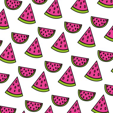 renk dilim karpuz tropikal meyve arka plan vektör çizim