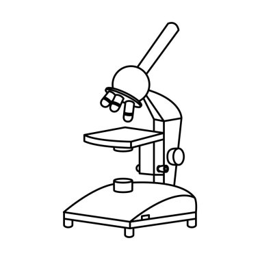 çizgi bilim mikroskop labortory nesne tasarım vektör çizim