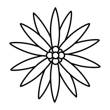 satır şirin egzotik çiçek yaprakları stil vektör çizim ile