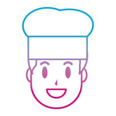 satır mutlu adam chef şapka tasarım vektör çizim ile bozulmuş