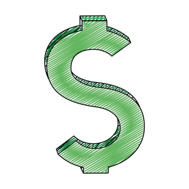 grafik doları sembolü finans simge vektör çizim doodle