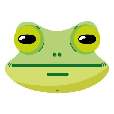 sevimli kurbağa baş vahşi hayvan vektör çizim