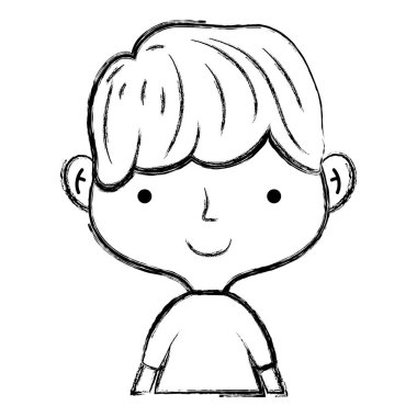 Grunge mutlu adam kısa saç modeli ve t-shirt vektör çizim