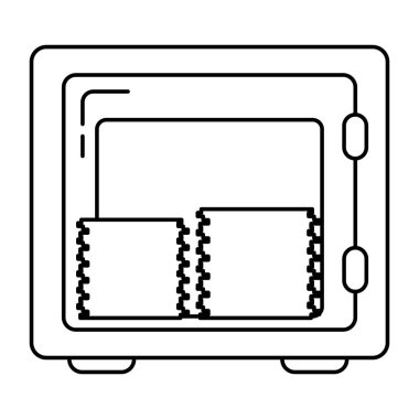 çizgi açık güçlü kutusu dolar faturaları vektör çizim ile