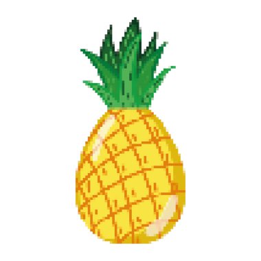pixelated lezzetli ananas taze meyve beslenme vektör çizim