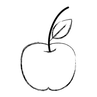 Grunge lezzetli elma taze meyve beslenme vektör çizim