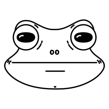 satır sevimli kurbağa baş vahşi hayvan vektör çizim