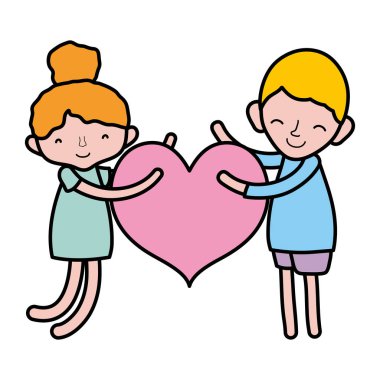 renk erkek ve kız moda kalple uyku illüstrasyon vektör