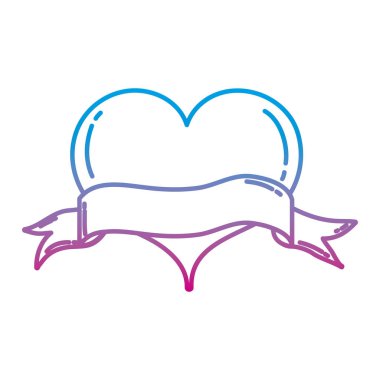 bozulmuş satır kalp simgesi tasarım ve şerit stil vektör çizim